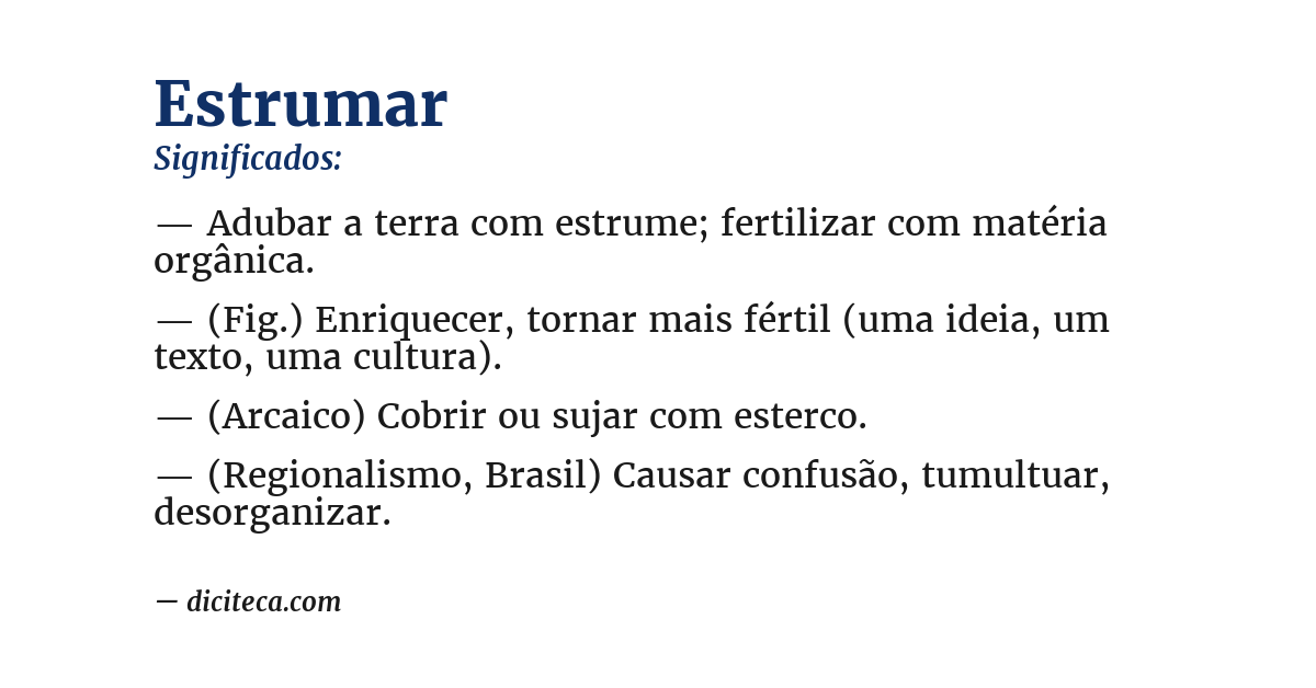 Significado de estrumar