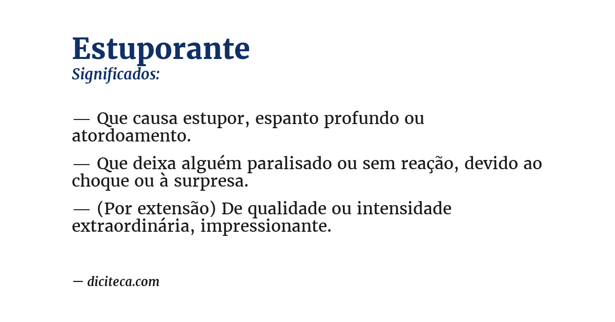Significado de estuporante