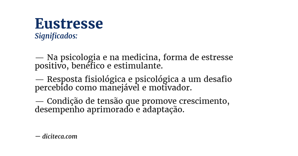 Significado de eustresse