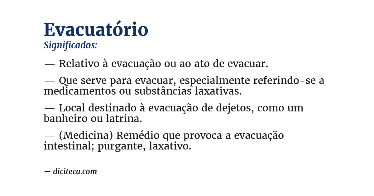 Significado de evacuatório