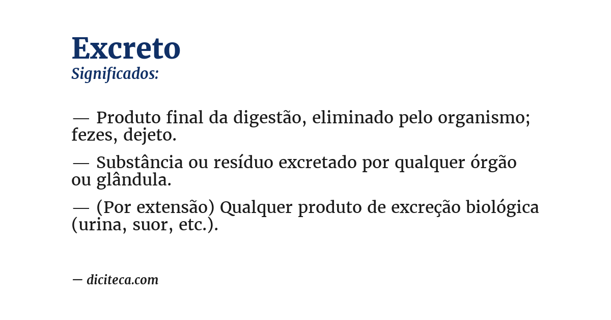 Significado de excreto