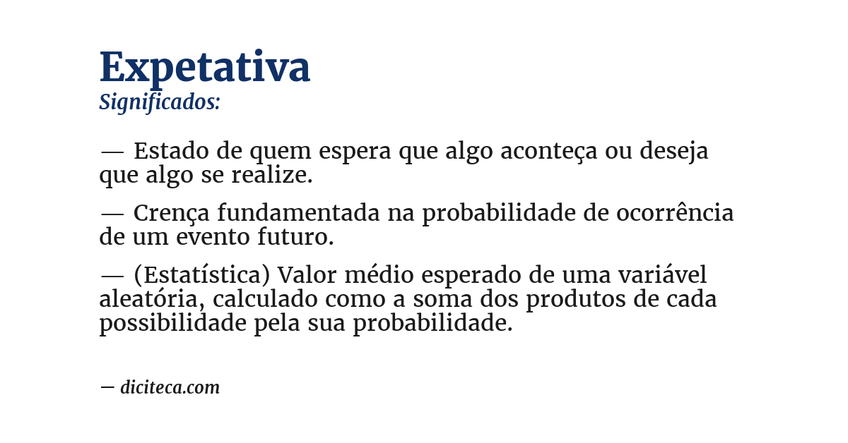 Significado de expetativa