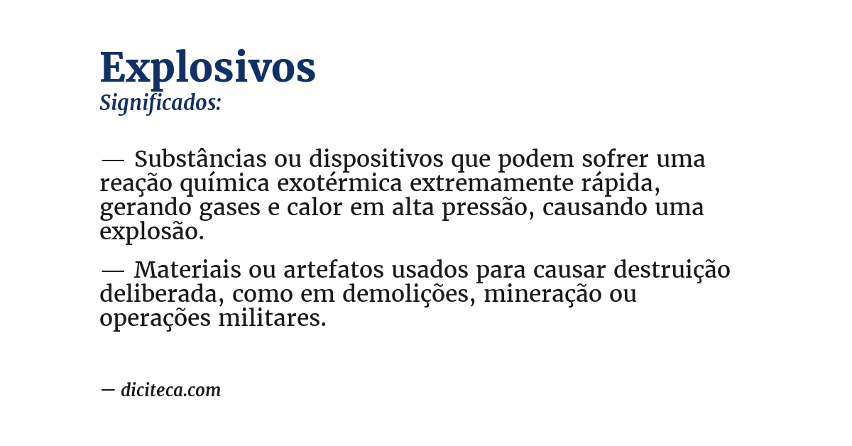 Significado de explosivos