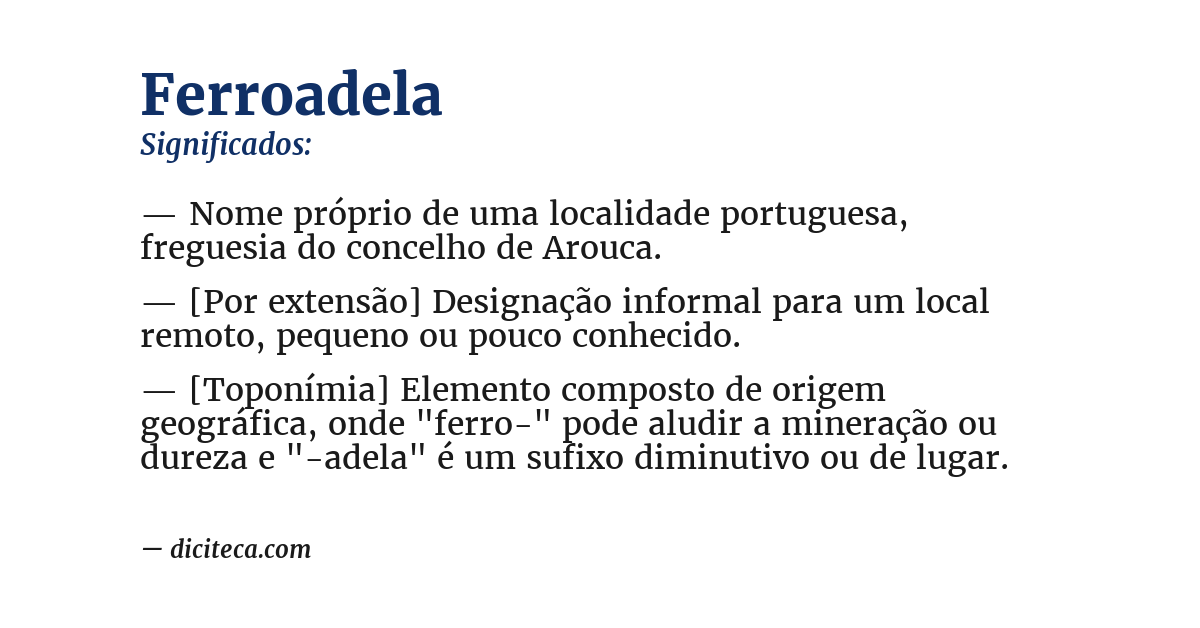 Significado de ferroadela