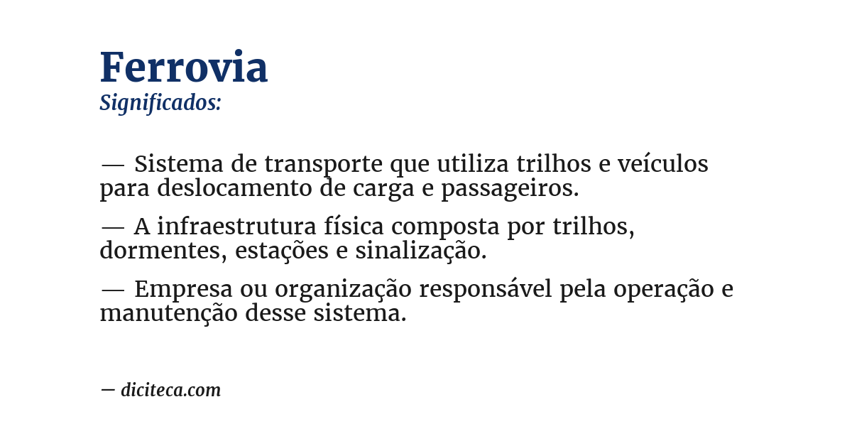 Significado de ferrovia
