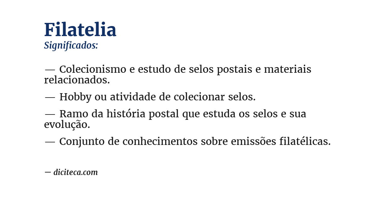 Significado de filatelia