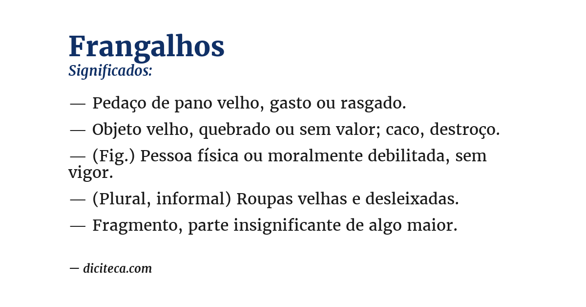 Significado de frangalhos