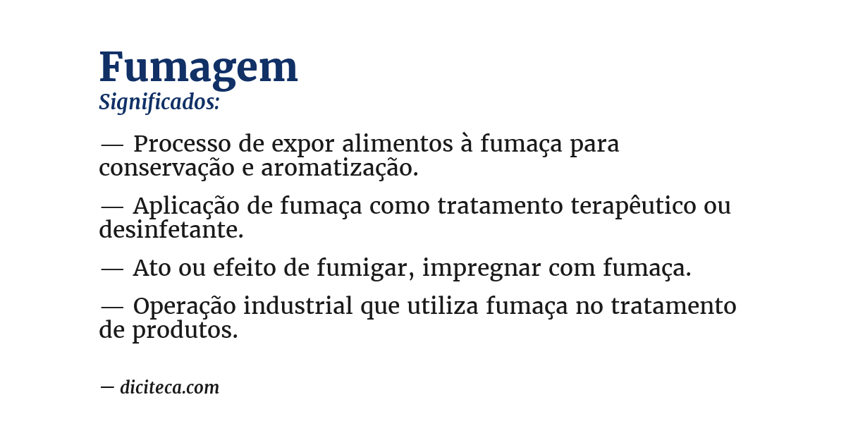 Significado de fumagem