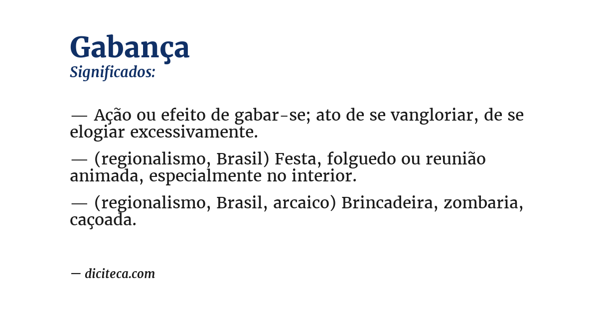 Significado de gabança