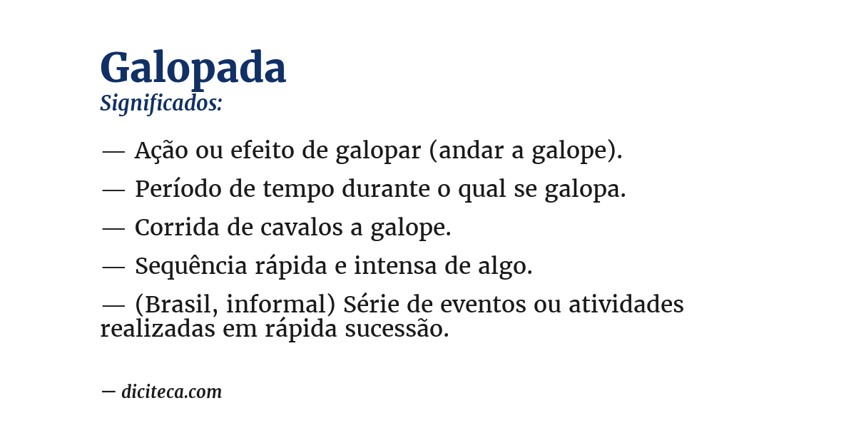 Significado de galopada