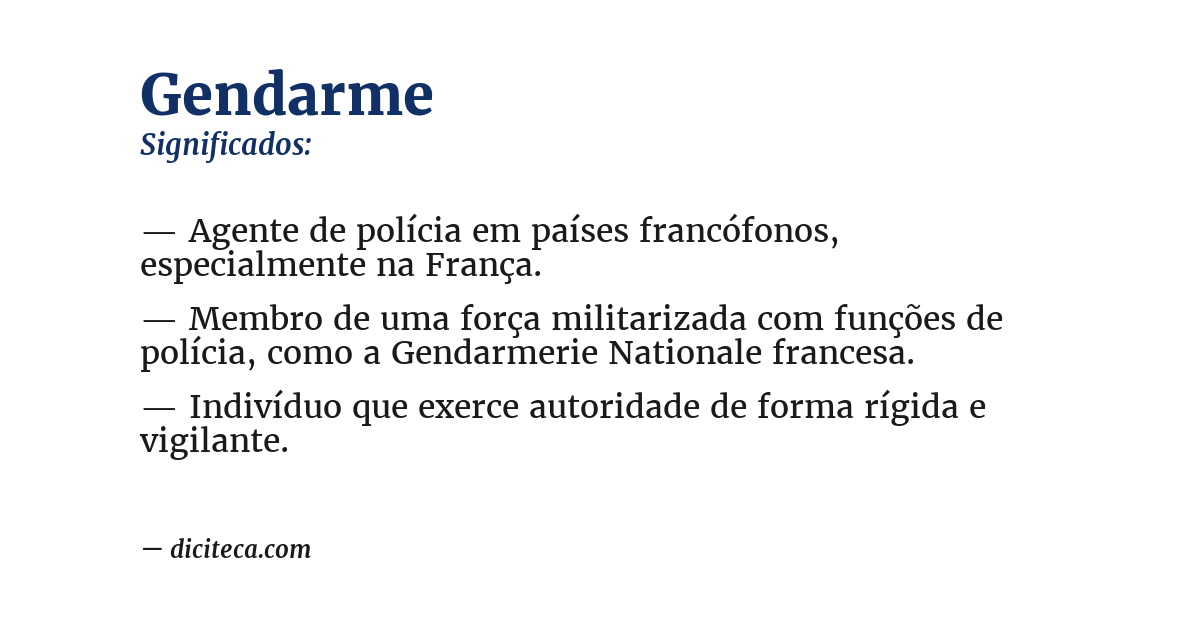 Significado de gendarme