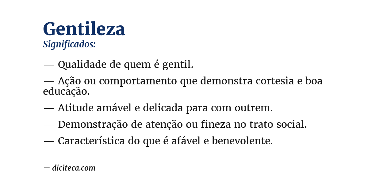 Significado de gentileza