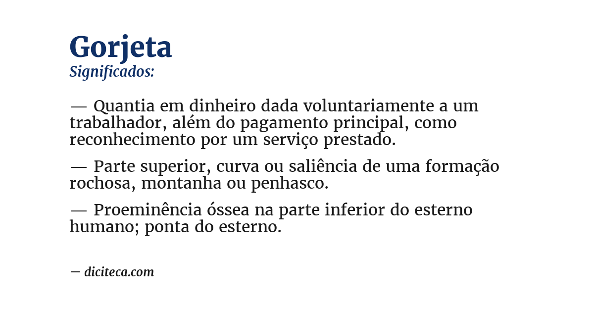 Significado de gorjeta