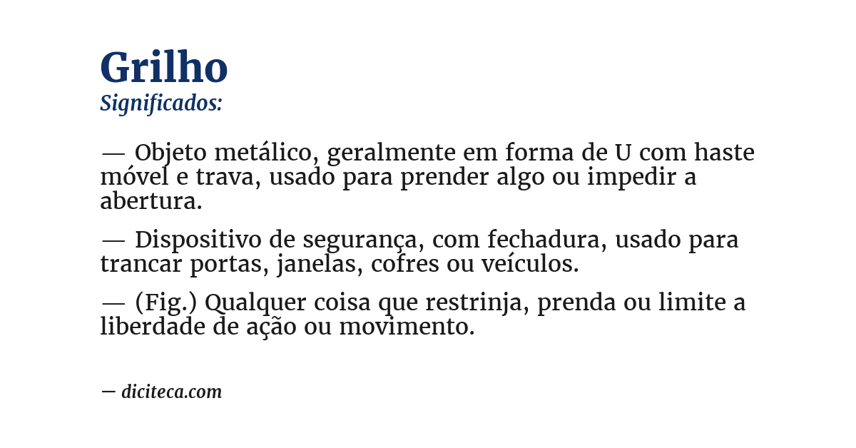Significado de grilho