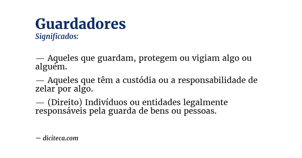 Significado de guardadores