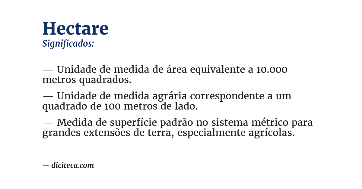 Significado de hectare
