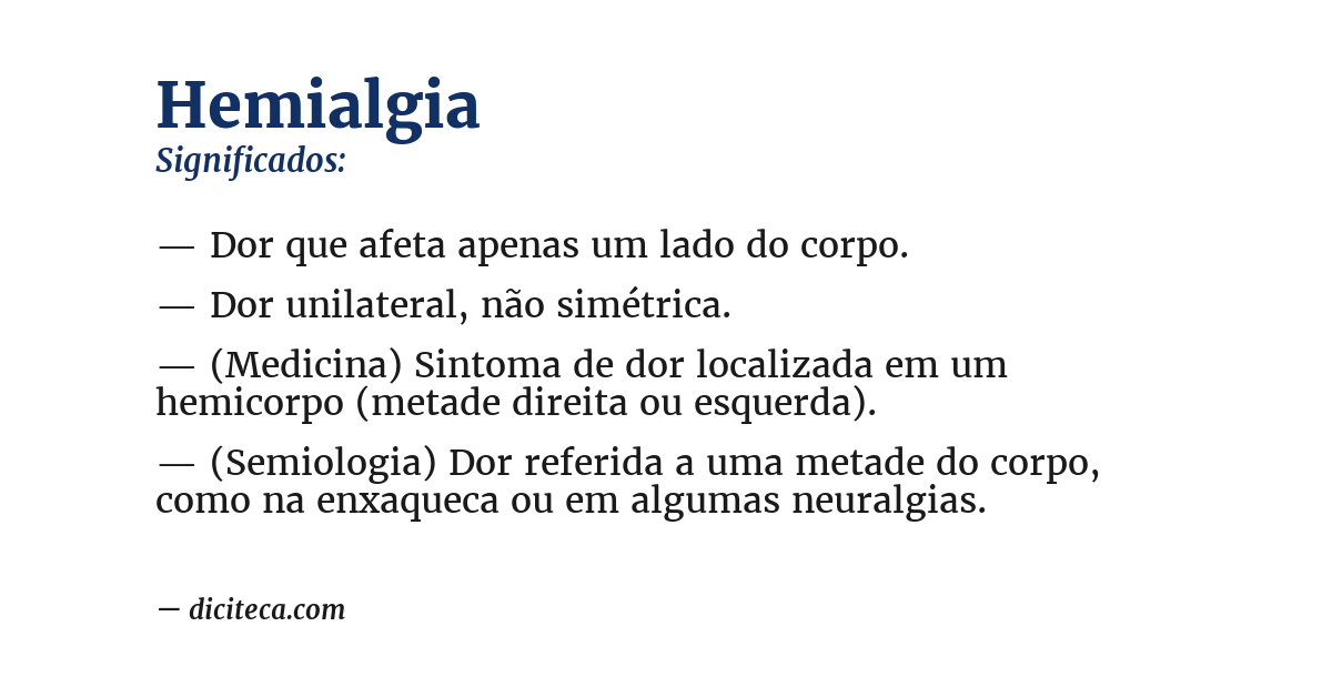 Significado de hemialgia