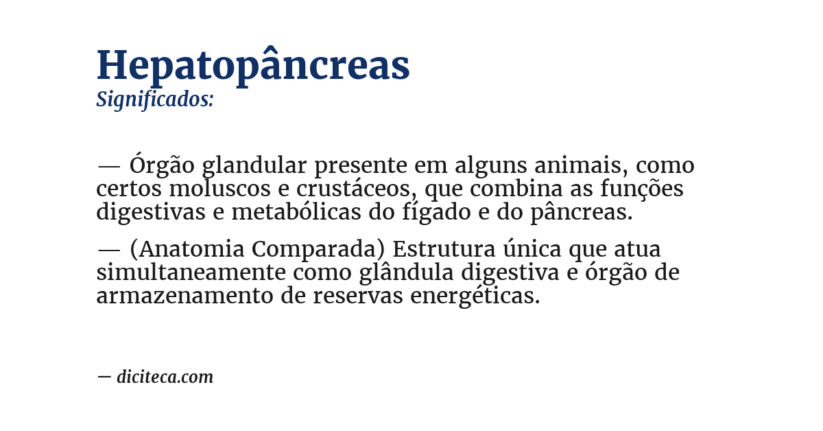Significado de hepatopâncreas