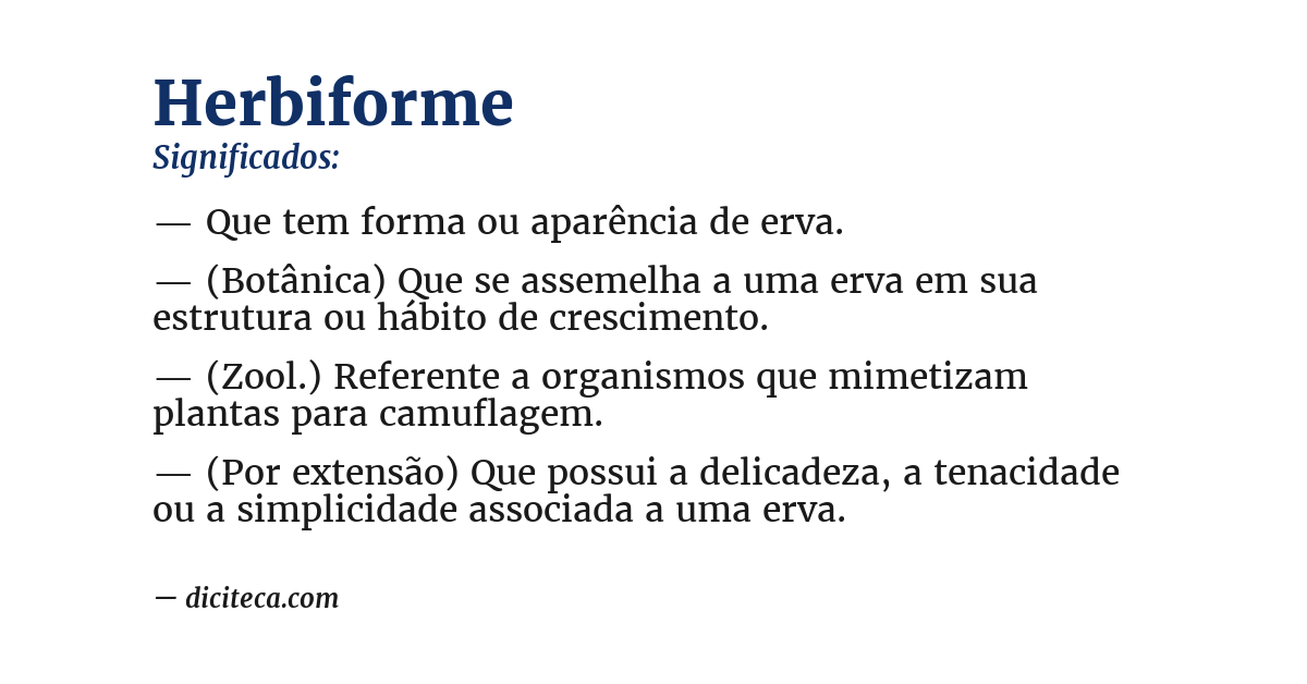 Significado de herbiforme