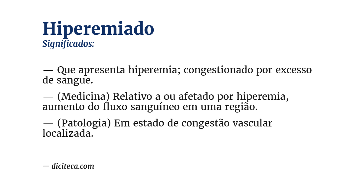 Significado de hiperemiado