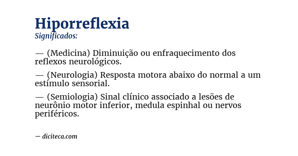 Significado de hiporreflexia