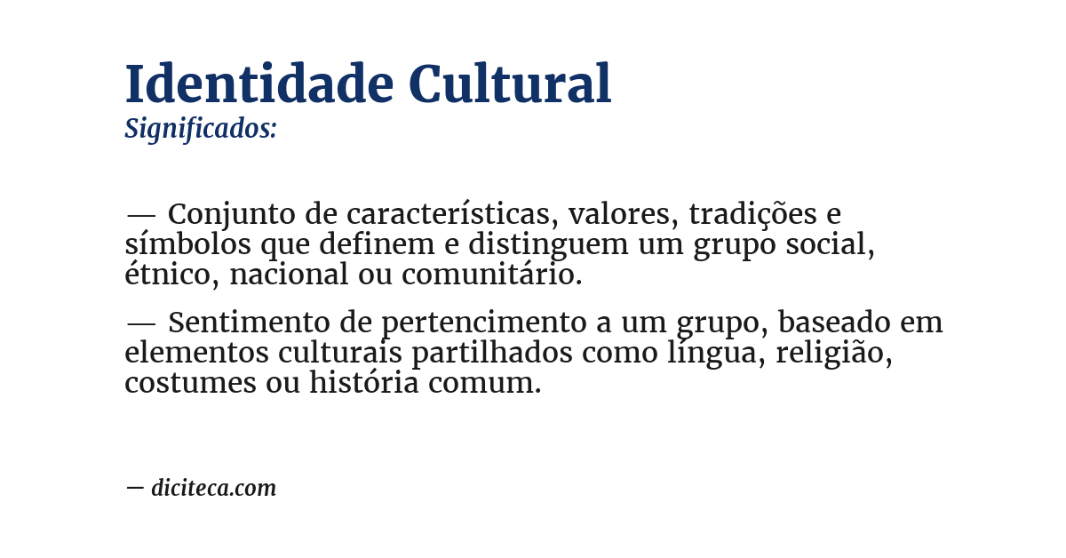 Significado de identidade cultural