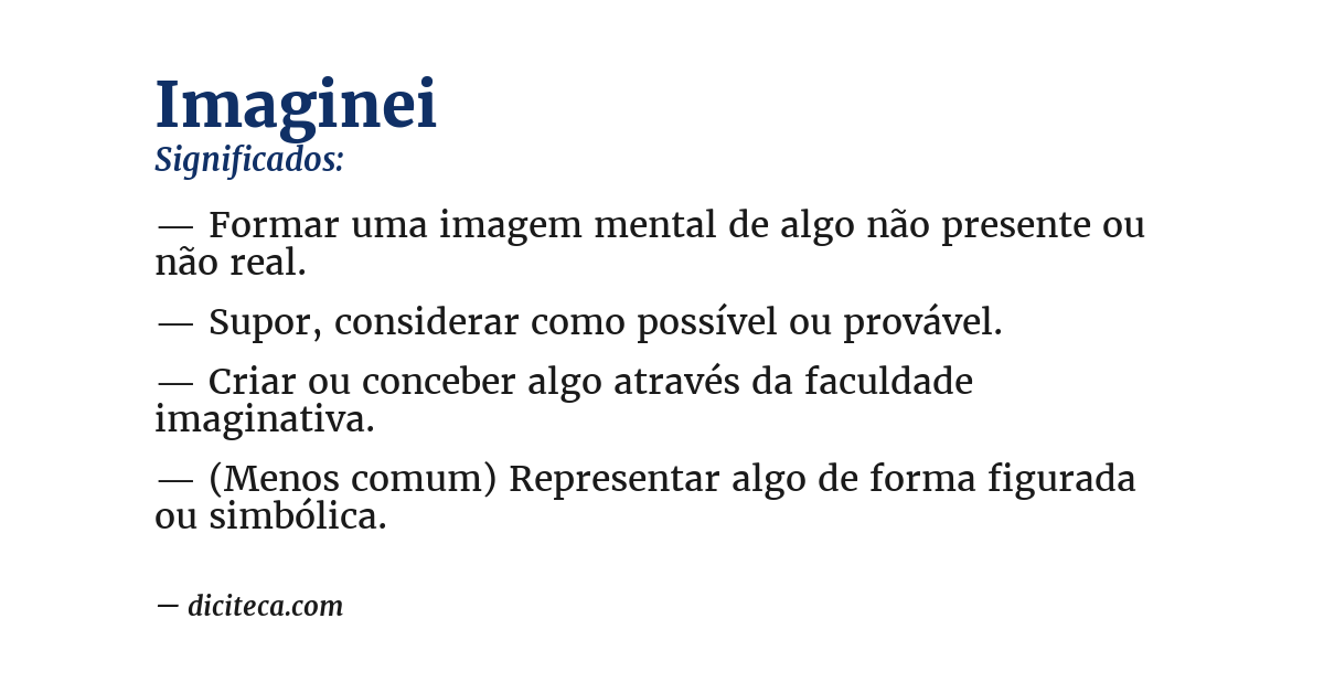 Significado de imaginei