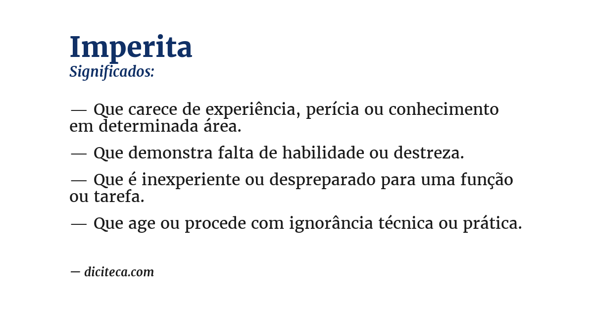 Significado de imperita