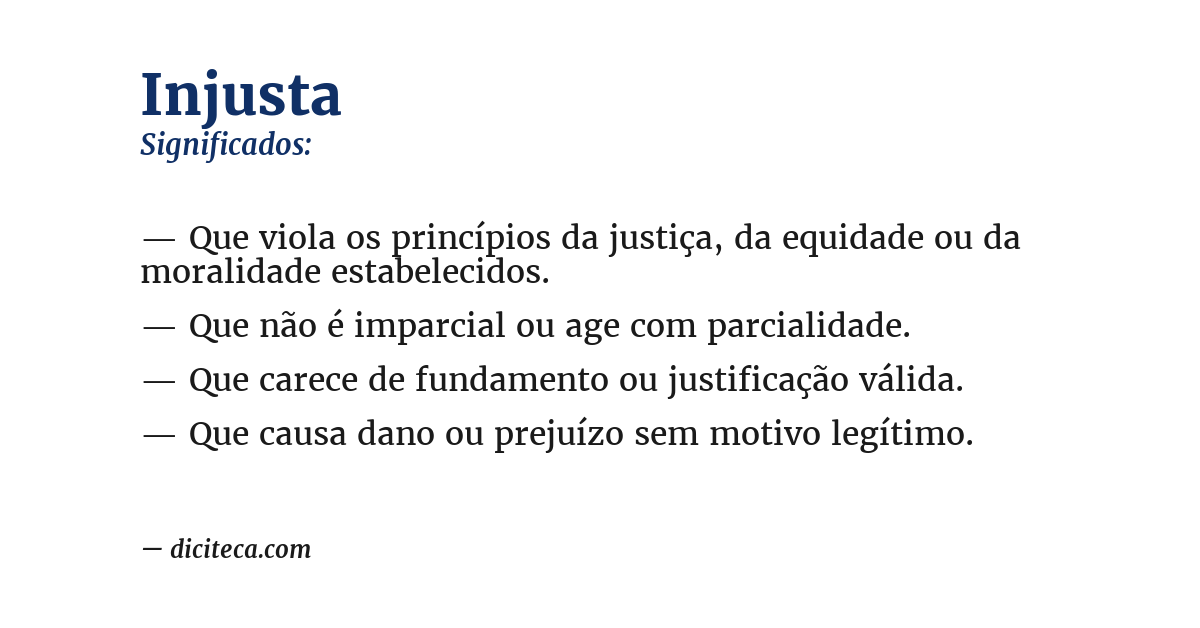 Significado de injusta