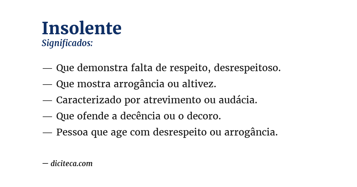 Significado de insolente