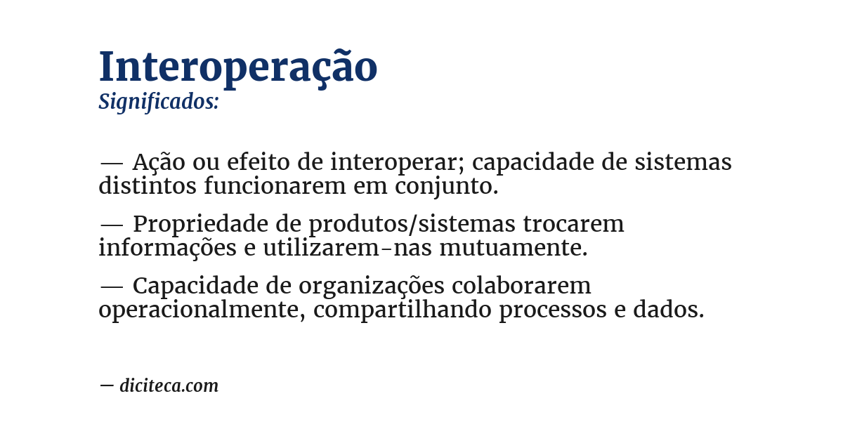 Significado de interoperação