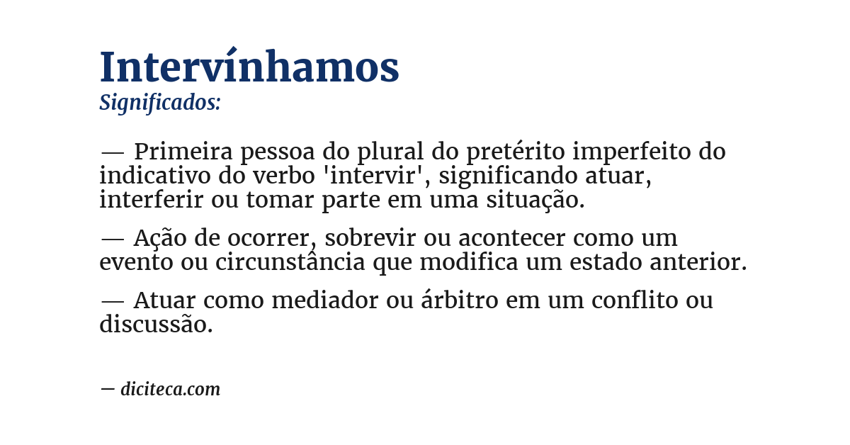 Significado de intervínhamos