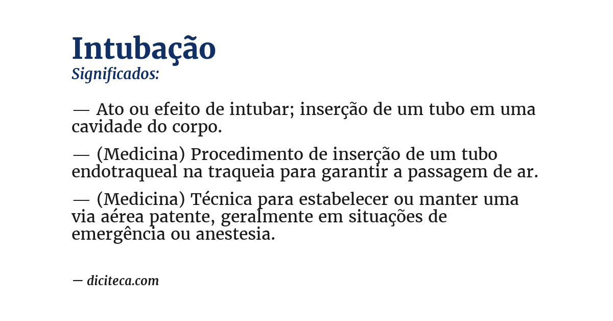 Significado de intubação