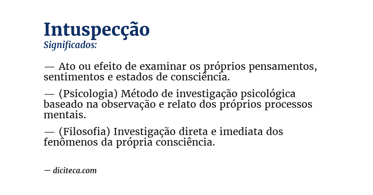 Significado de intuspecção