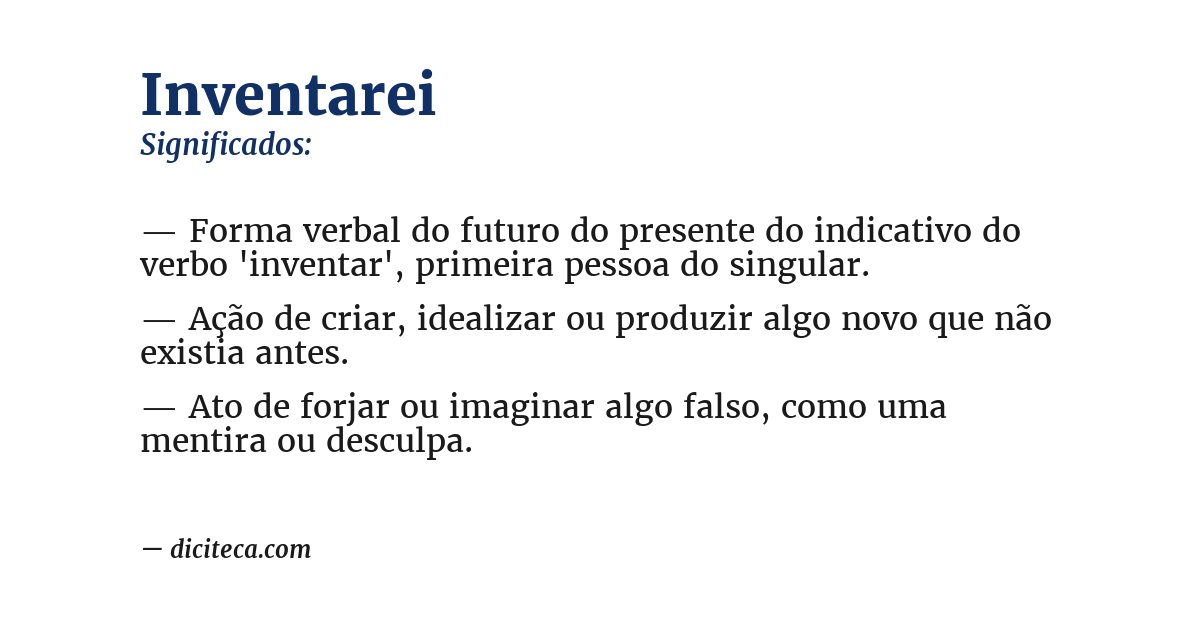 Significado de inventarei