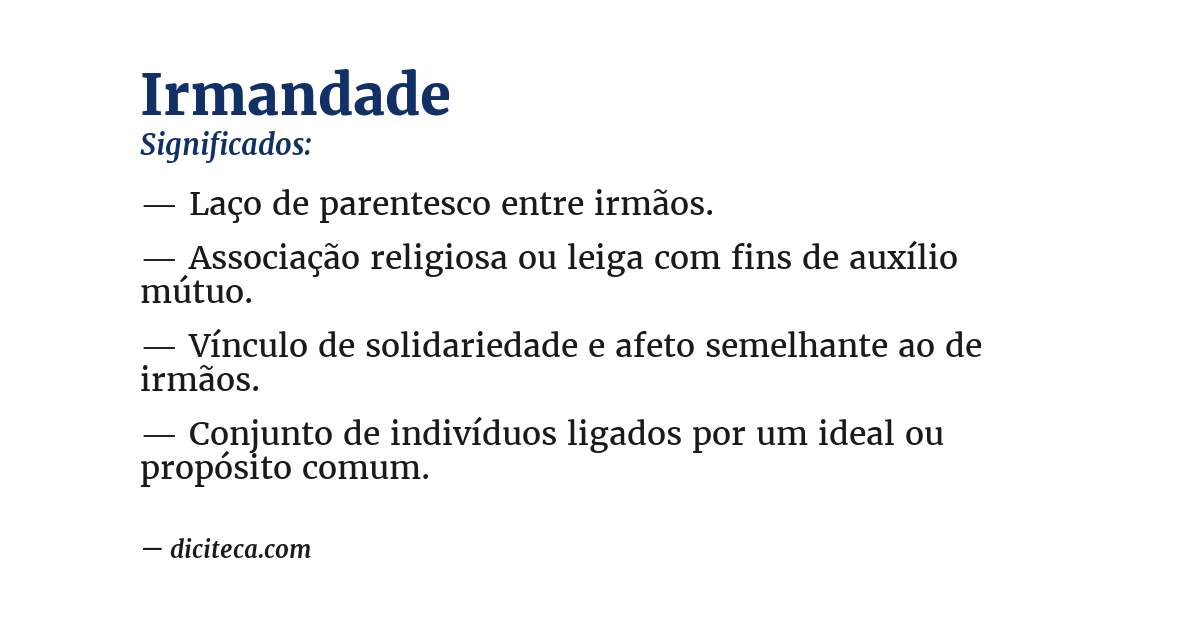 Significado de irmandade
