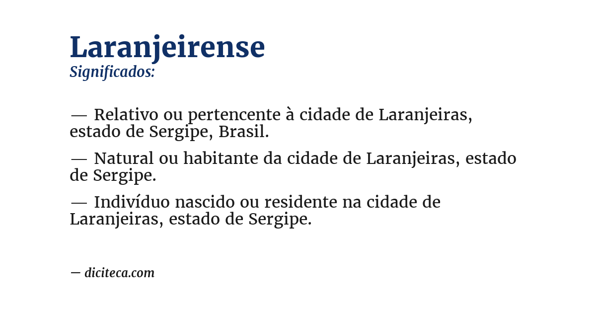 Significado de laranjeirense