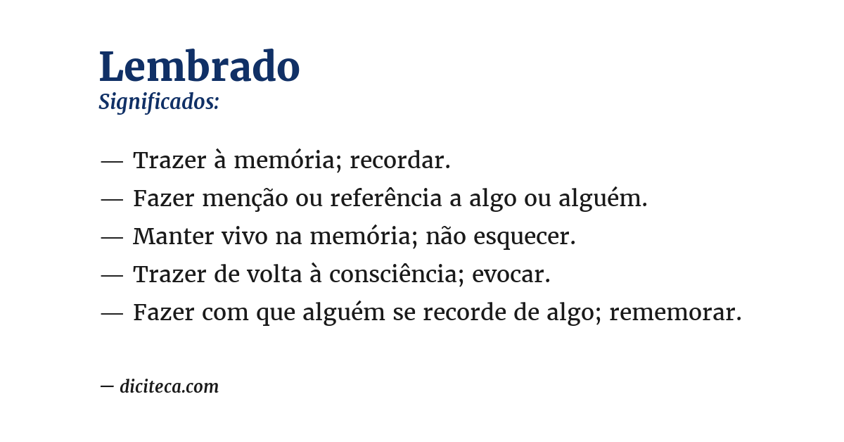 Significado de lembrado