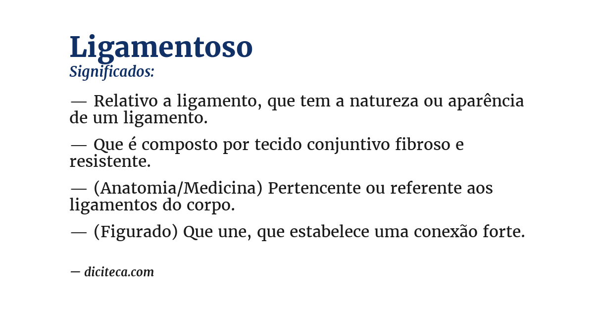 Significado de ligamentoso
