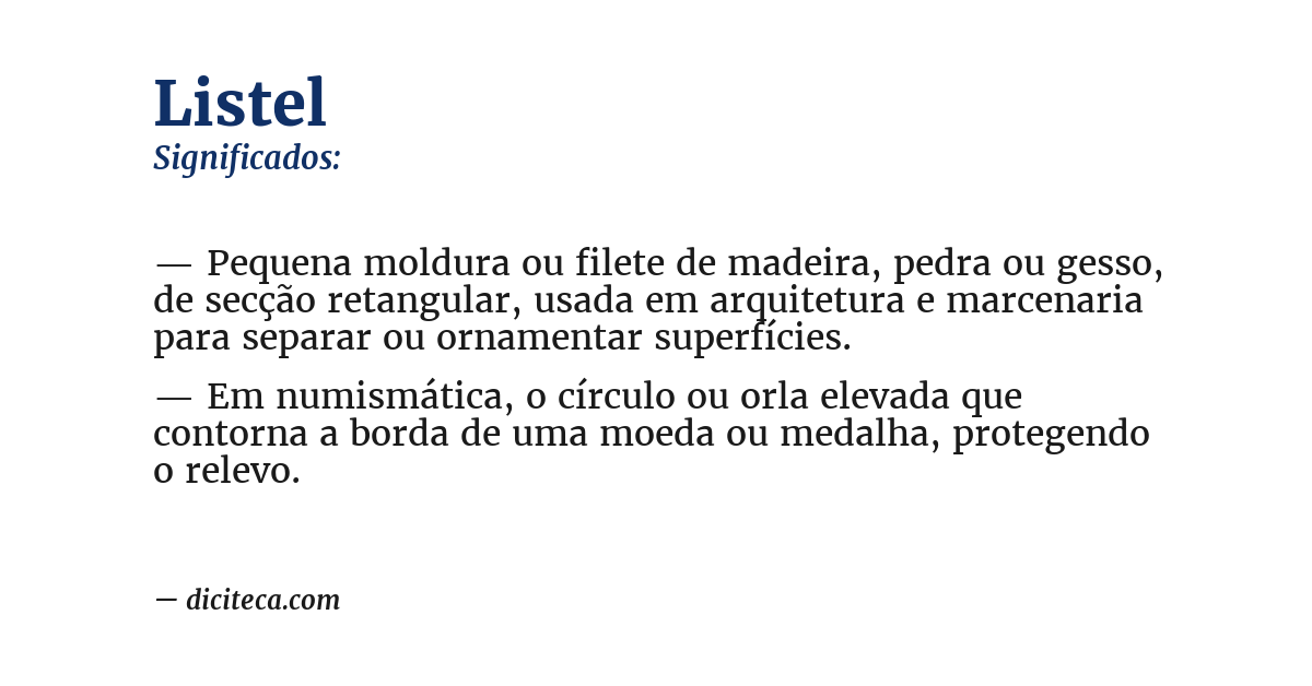 Significado de listel