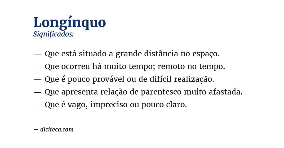 Significado de longínquo