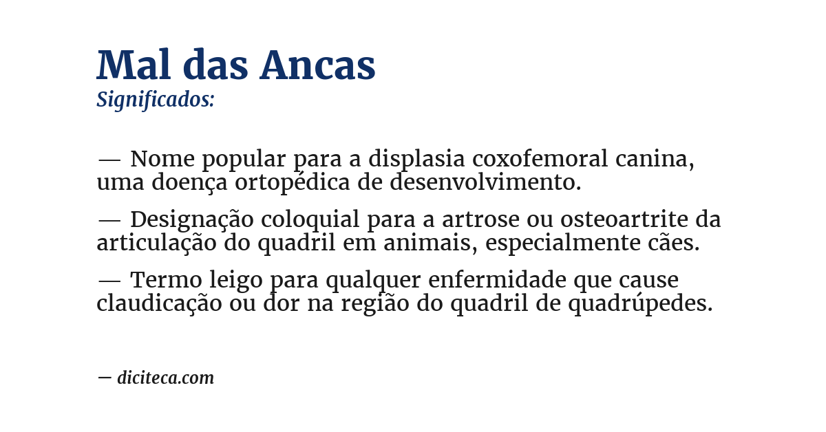 Significado de mal das ancas