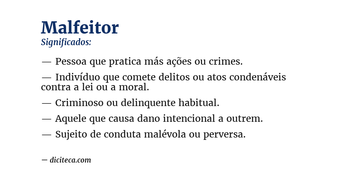Significado de malfeitor