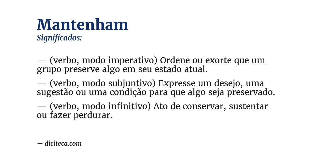 Significado de mantenham