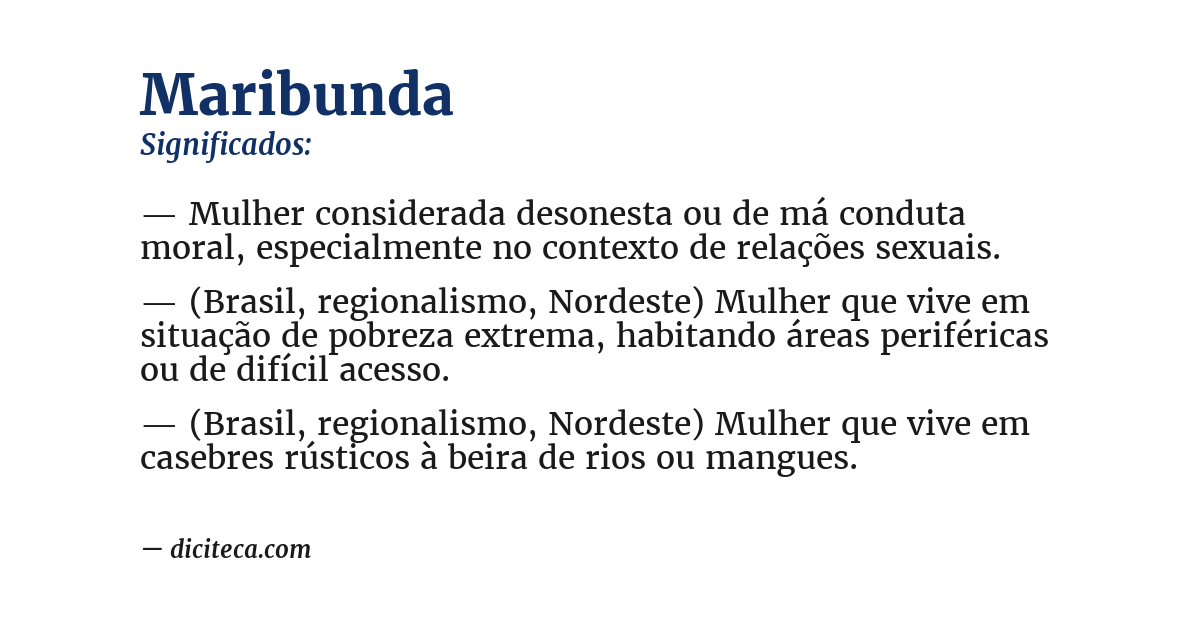 Significado de maribunda