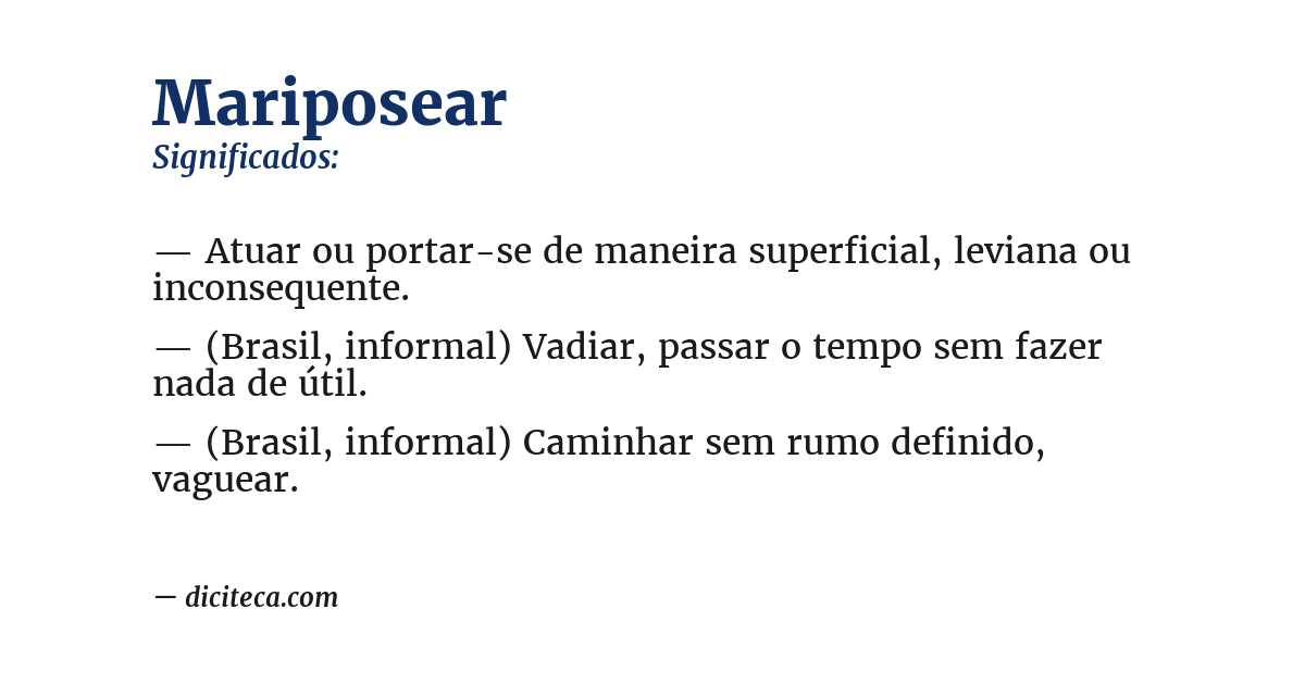 Significado de mariposear