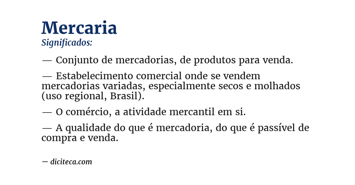 Significado de mercaria