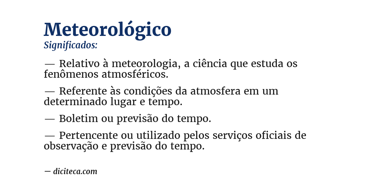 Significado de meteorológico
