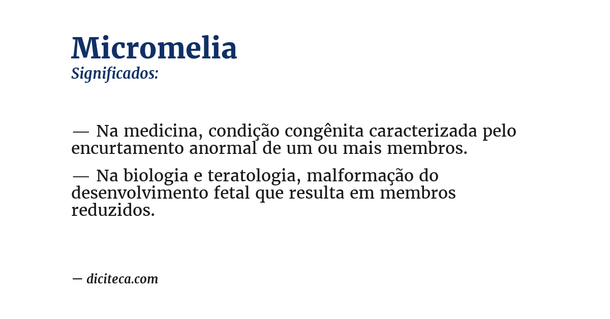 Significado de micromelia