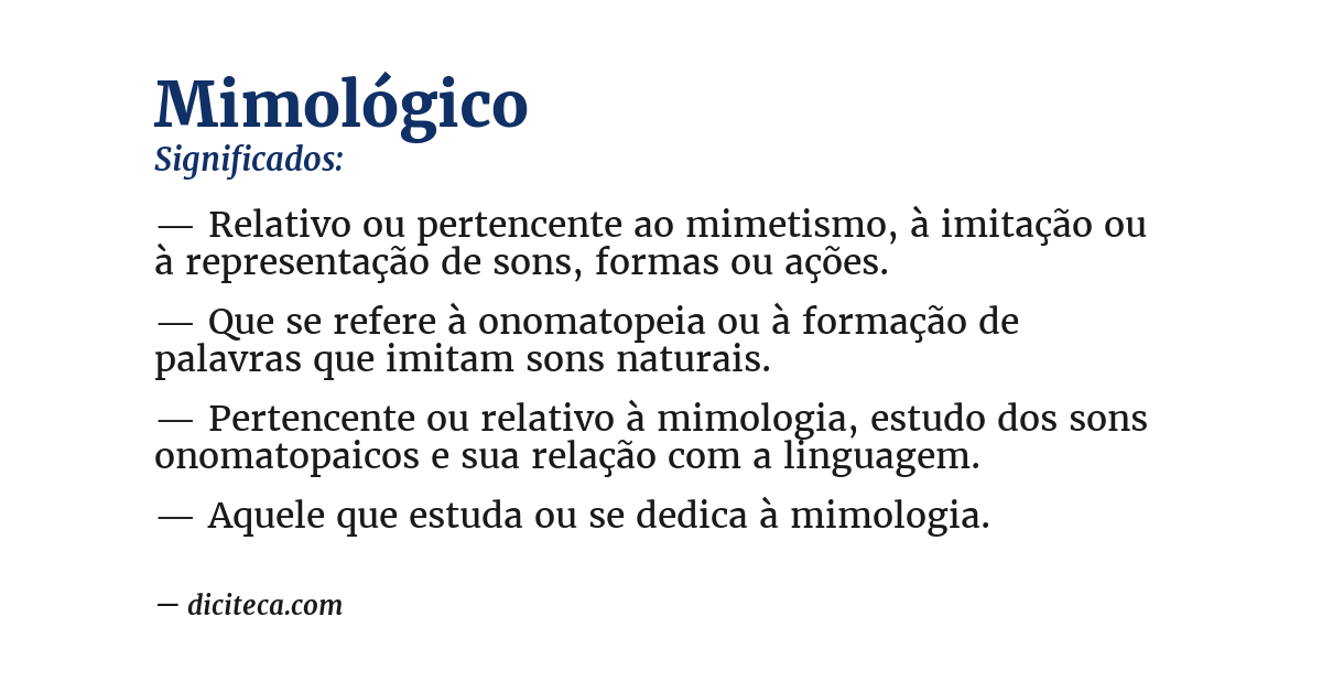 Significado de mimológico